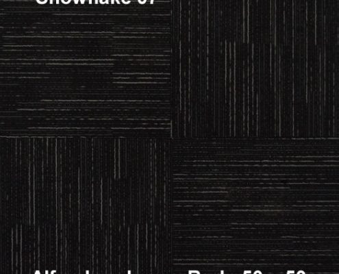 Alfombra Modular Snowflake de uso rudo,marca nuvó, medidas 50x50, color negro