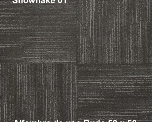 Alfombra Modular Snowflake de uso rudo,marca nuvó, medidas 50x50, color gris